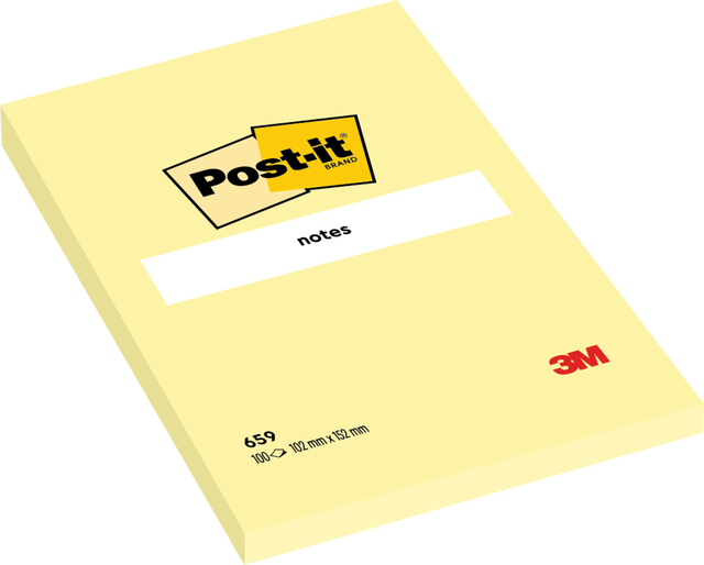 Memoblok Post-it 659 102x152mm geel