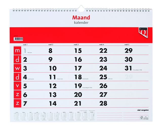 Maandkalender 2025 Quantore