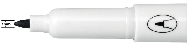 Viltstift Nobo whiteboard Glide fijn zwart 1mm 4stuks