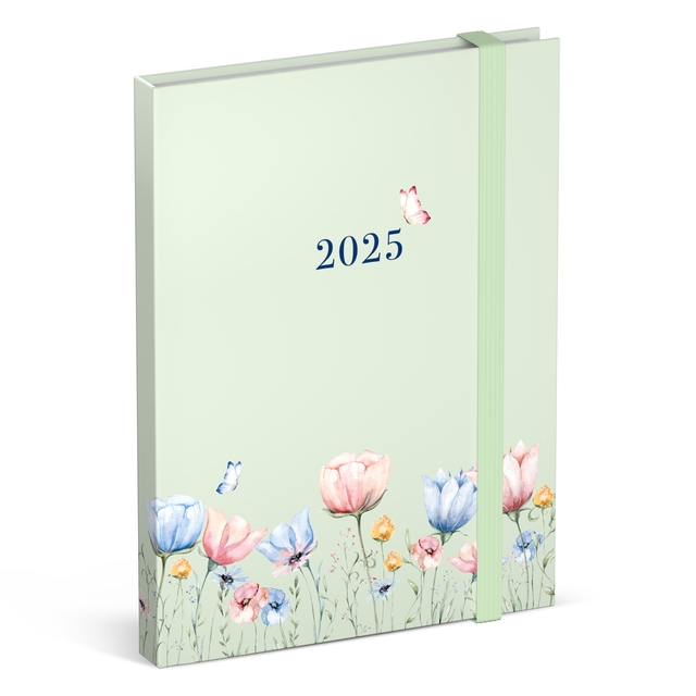 Agenda 2025 Lannoo Flowers watercolour green 7dagen/2pagina's