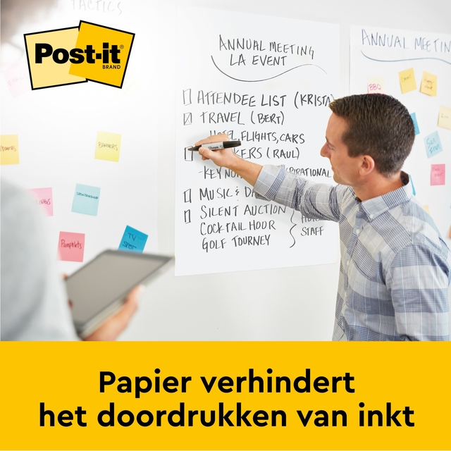 Meeting chart Post-it 563R Super Sticky 50,8x58,4cm met tafelstandaard wit 20 vel