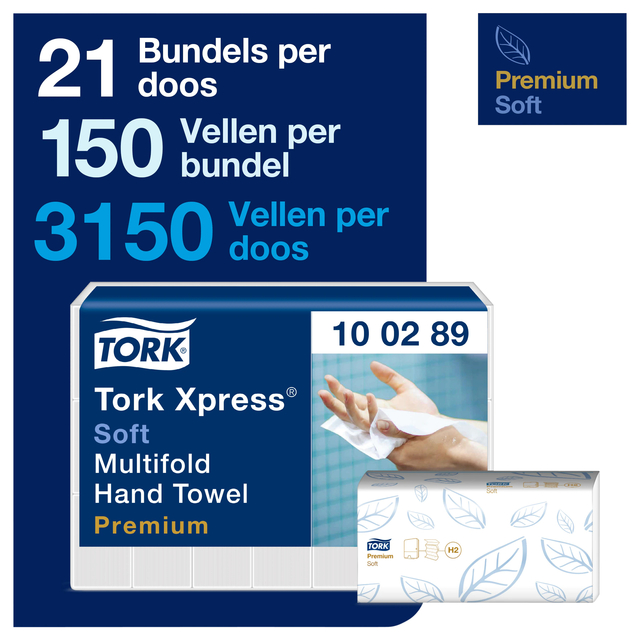 Handdoek Tork Xpress H2 multifold Premium 2-laags wit 100289