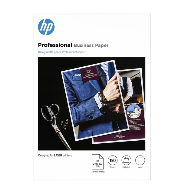 Fotopapier laser HP 7MV80A 200gr A4 mat wit 150 vel