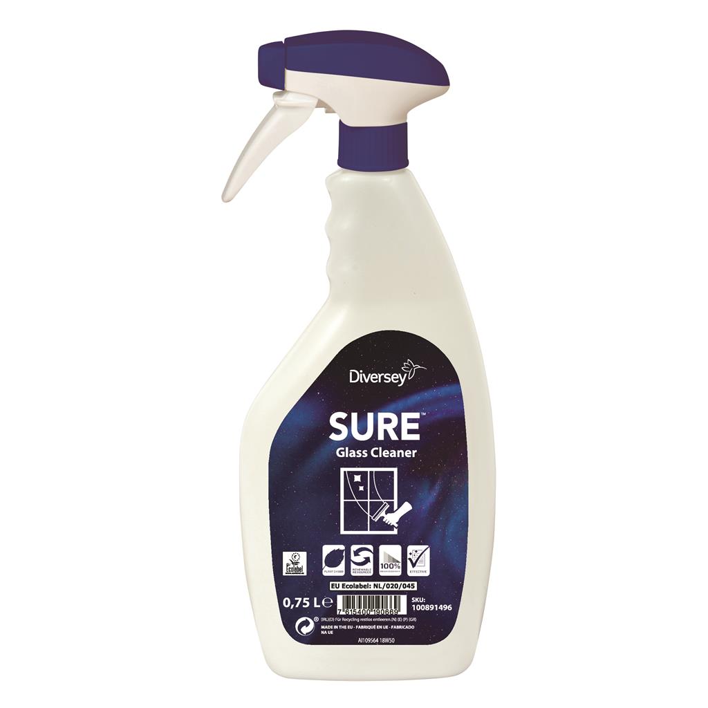 SURE Glass Cleaner Glas- en Interieurreiniger doos 6x750ml