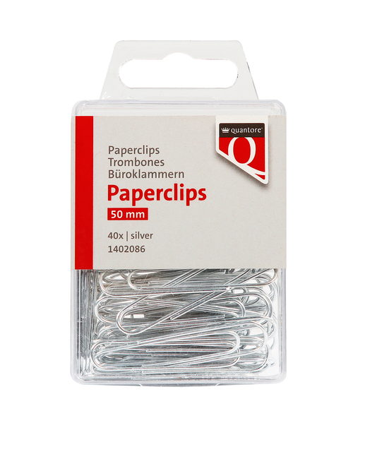 Paperclip Quantore 50mm rond 40 stuks zilver