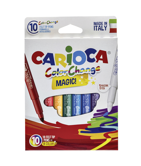 Viltstiften Carioca Magic set à 10 stuks assorti