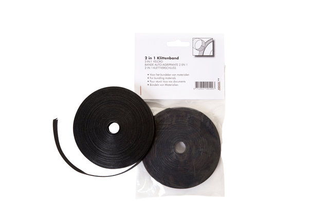 Klittenband IEZZY kabelbinder 2-in 1 13mmx10m zwart