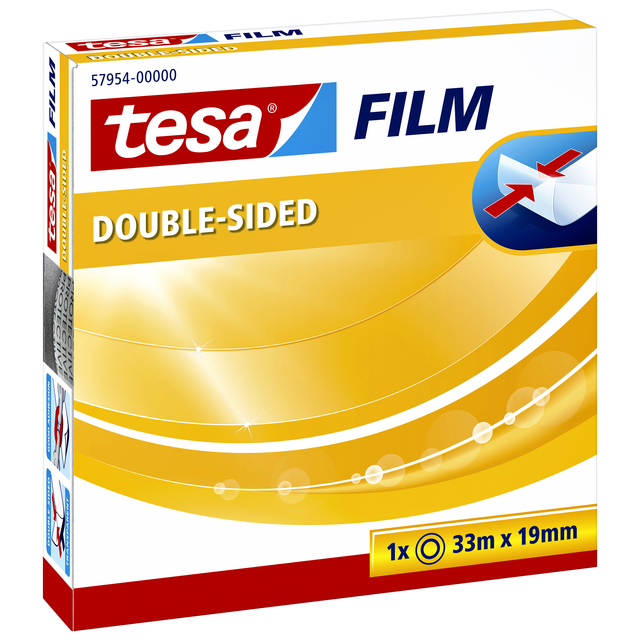 Dubbelzijdig plakband tesafilm® 33mx19mm transparant