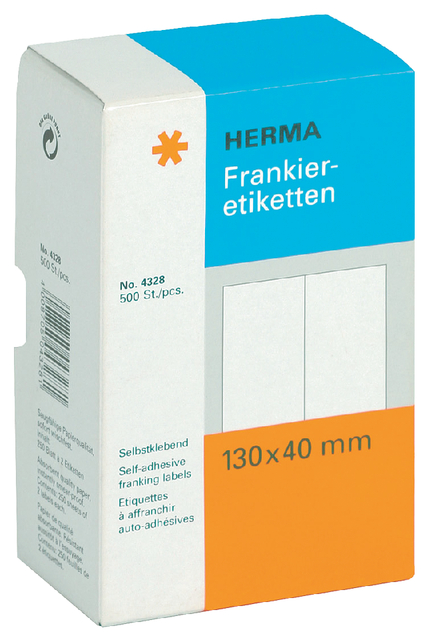 Frankeeretiket HERMA 4328 dubbel 130x40mm 500stuks