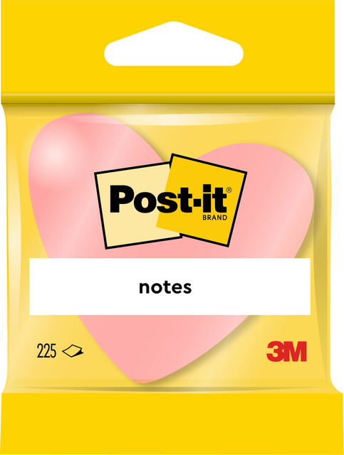 Memoblok Post-it Vormen 2007 70x70mm kubus hart roze