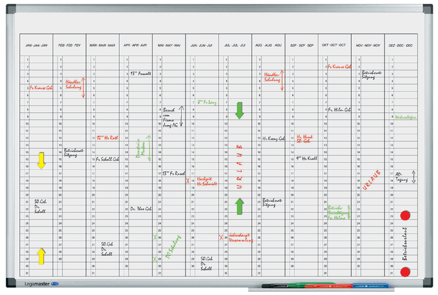 Planbord Legamaster premium jaarplanner verticaal 60x90cm