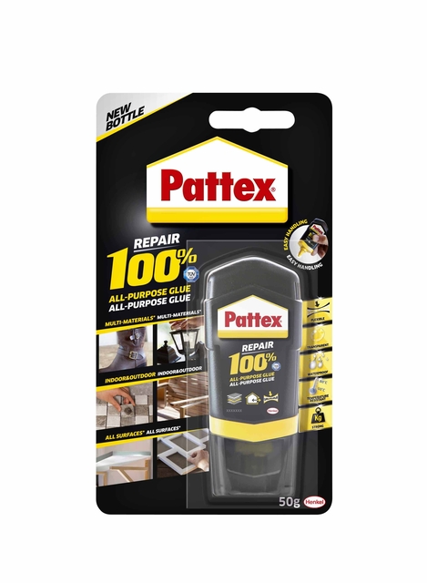 Alleslijm Pattex 100% tube 50 gram op blister