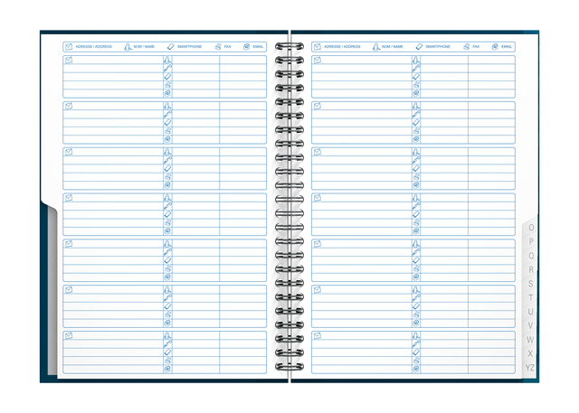 Adresboek Oxford Office Essentials A5 72vel dubbelspiraal assorti