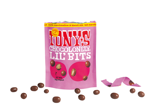 Chocolade Tony's Chocolonely Lil'Bits melk marshmellow biscuit 120 gram