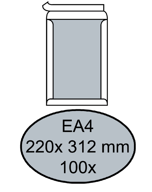 Envelop Quantore bordrug EA4 220x312mm zelfklevend wit 100 stuks