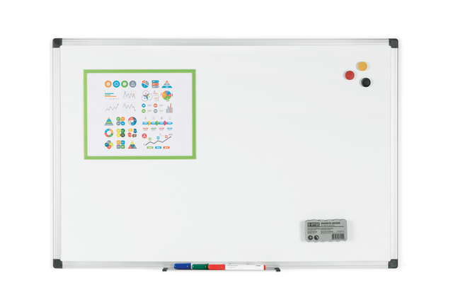 Whiteboard Quantore 90x120cm emaille magnetisch