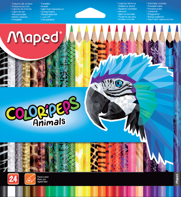 Kleurpotlood Maped Color'Peps Animals set á 24 kleuren