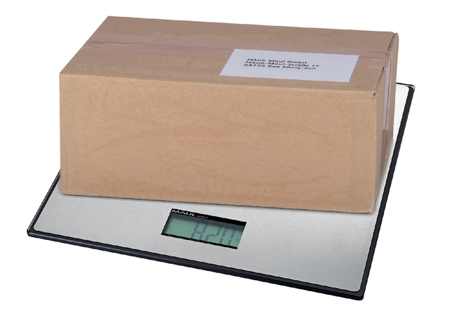 Pakketweger MAUL Global 50kg metalen plateau 32x32cm inclusief batterij zwart