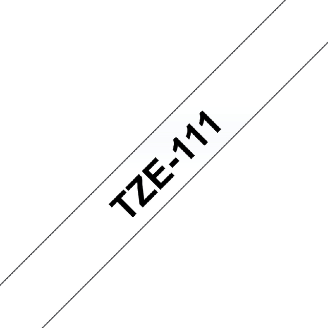 Labeltape Brother P-touch TZe-111 standaard 6mm zwart op transparant