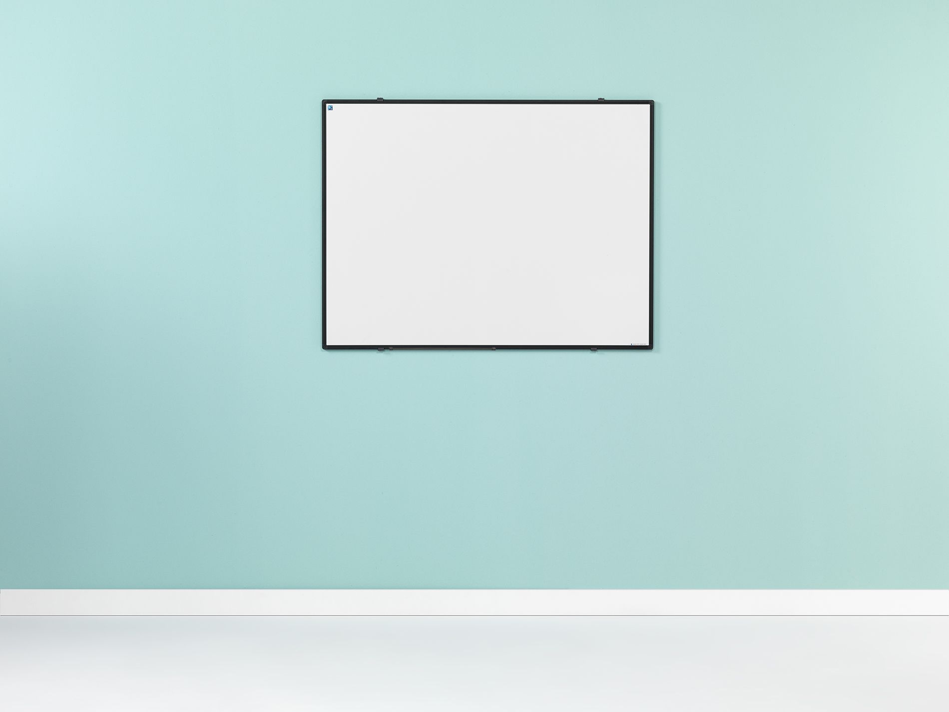 Whitebord zwart Softline profiel 8mm, gelakt staal wit - 120x240 cm