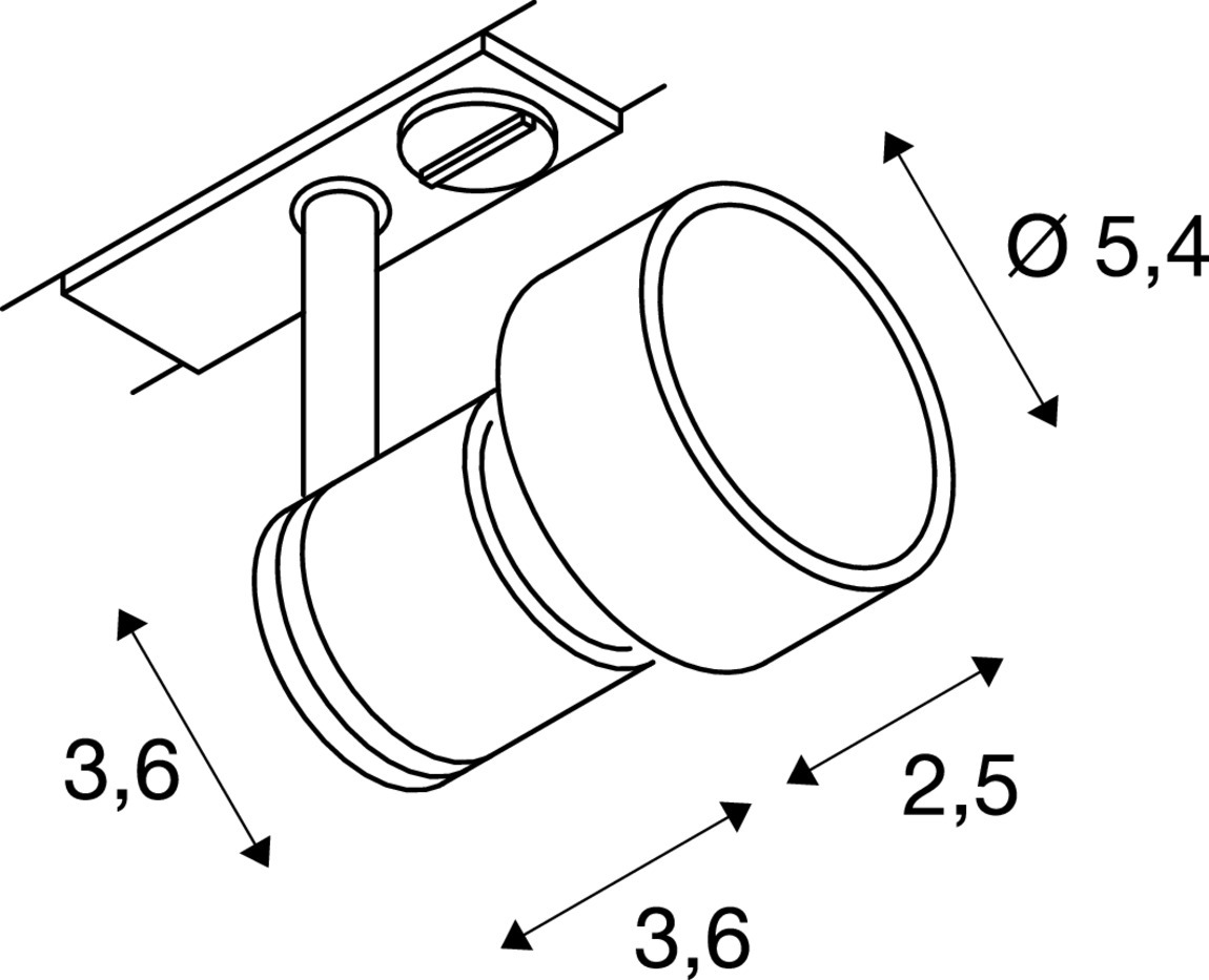 PURI zwart 1xGU10 1-Fase