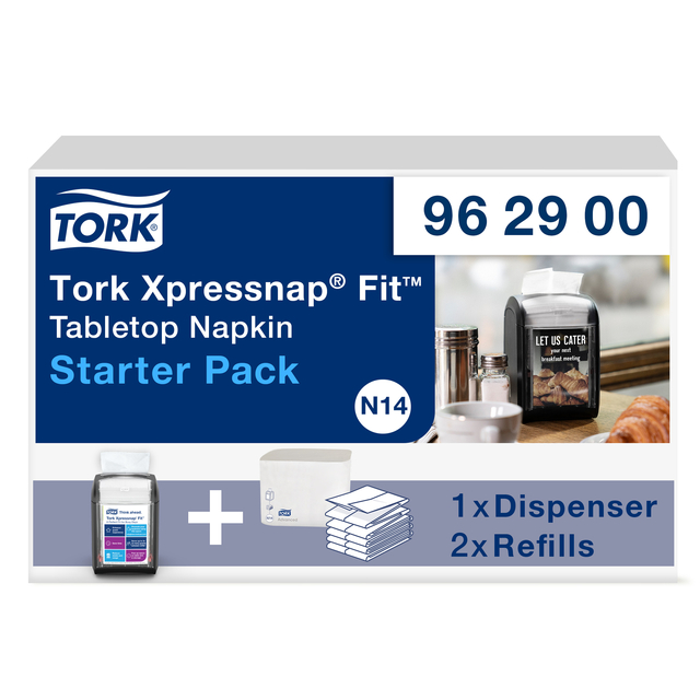 Servetdispenser Tork N14 Xpressnap Fit Signature line startpakket zwart 962900