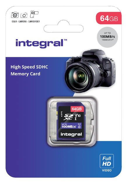 Geheugenkaart Integral SDXC V10 64GB