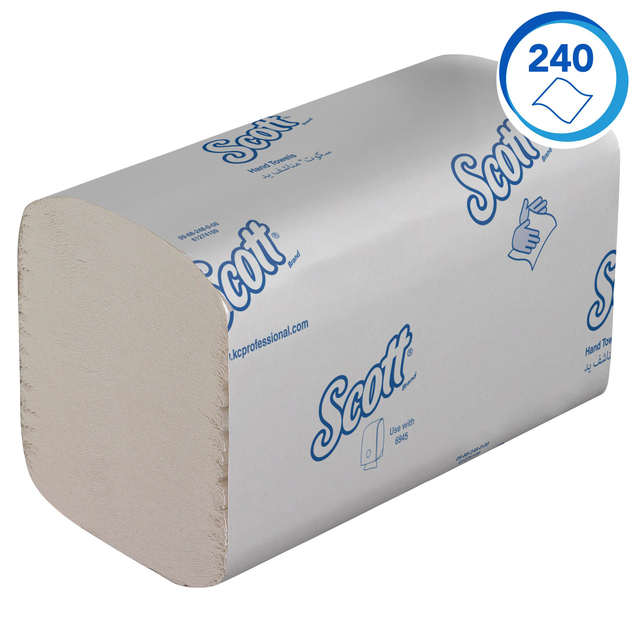 Handdoek Scott Essential i-vouw 1-laags 20x32cm 15x240stuks wit  6669