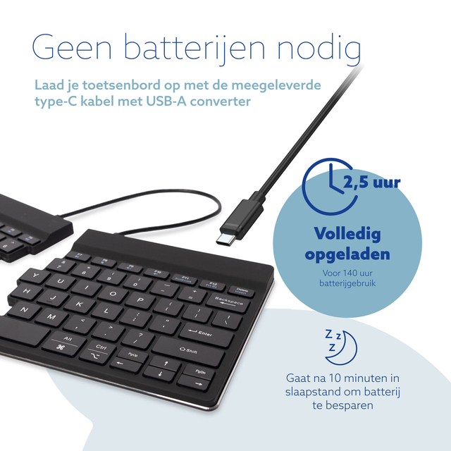 Toetsenbord R-Go Split Break QWERTY WL zwart