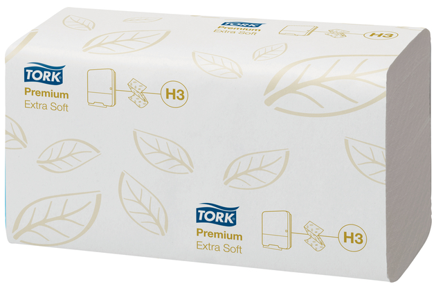 Handdoek Tork H3  Z-gevouwen premium 2-laags wit 100278