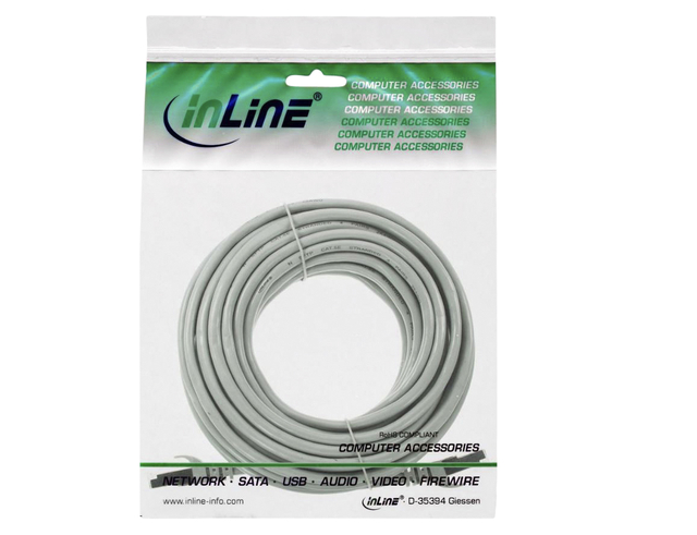 Kabel InLine Cat.5e U UTP 10 meter grijs