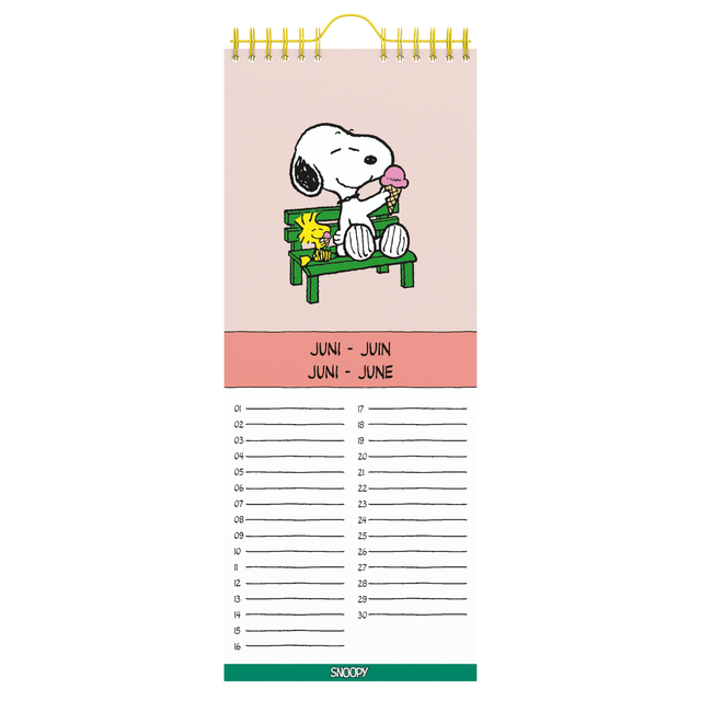 Verjaardagskalender Lannoo Peanuts 130x325