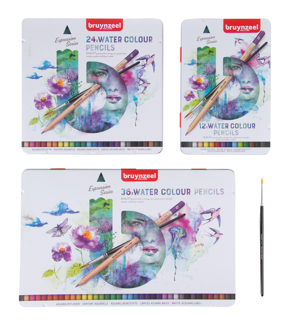 Kleurpotloden Bruynzeel aquarel Expression blik à 36 stuks assorti