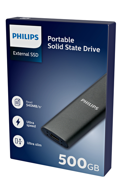 SSD Philips extern ultra speed space grey 500GB