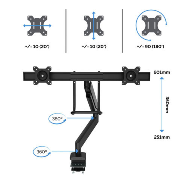 Monitorarm Fellowes Eppa Crossbar zwart