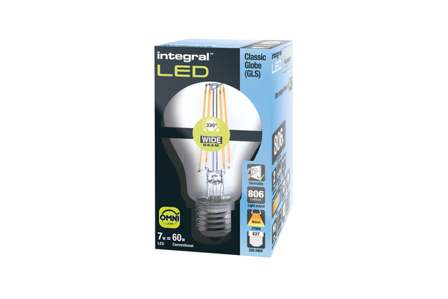 Ledlamp Integral E27 2700K warm wit 7W 806lumen