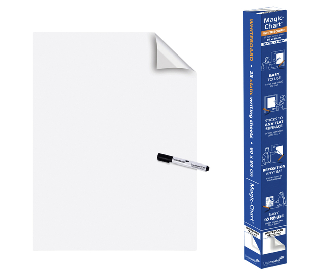 Magic-Chart Legamaster Whiteboard 60x80cm wit 25 vel